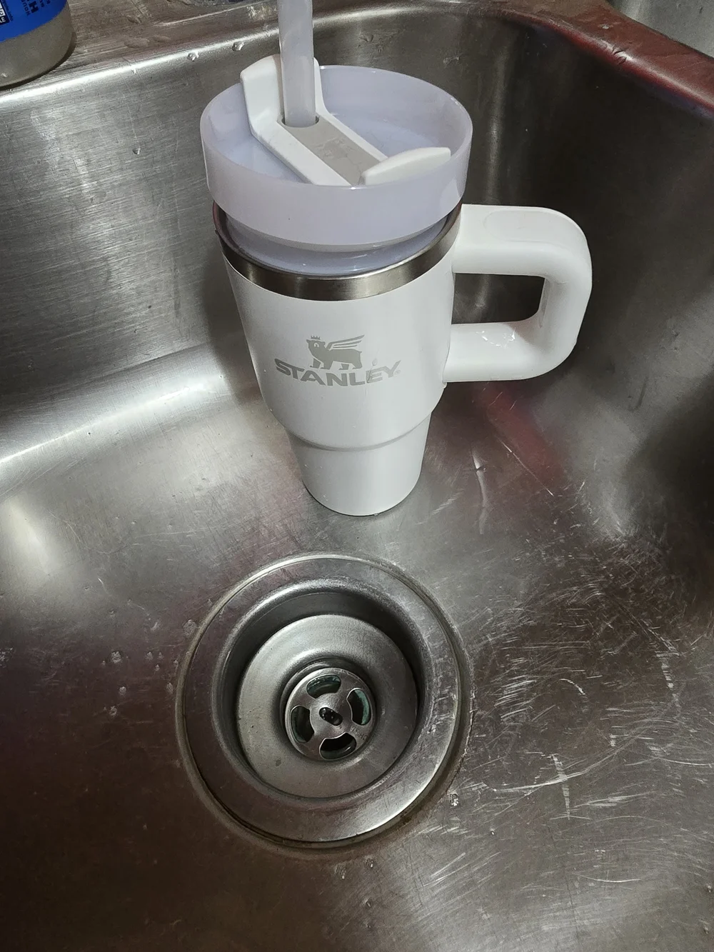 Stanley White Insulated Travel Mug with Handle  Small Size 14 Oz